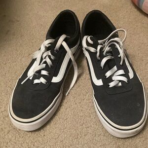 Vans Men's Black and White Sneakers- says women’s on the tags but worn by both